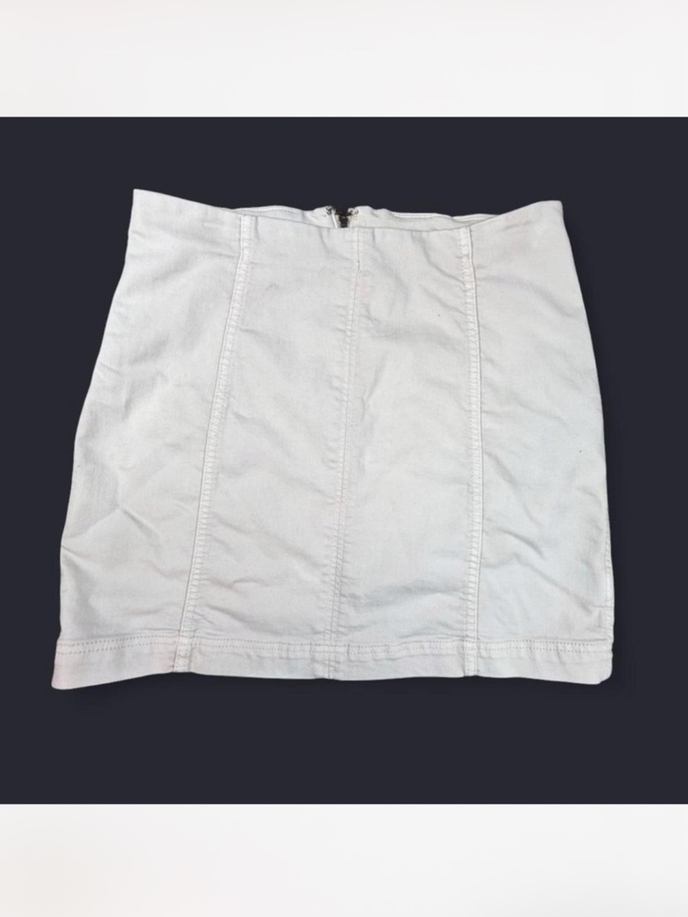 Free People Cream Mini Skirt Size 10 Distressed / Stained As Is